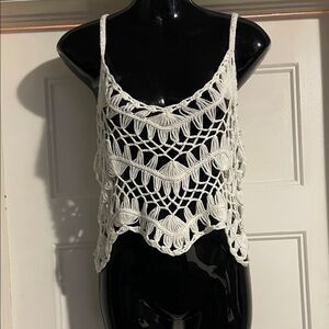 Chic White Crochet Camisole
